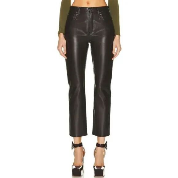 Citizens of Humanity Jolene Jeans Pants Size 30 High Rise Leather Brown NEW - Picture 3 of 10